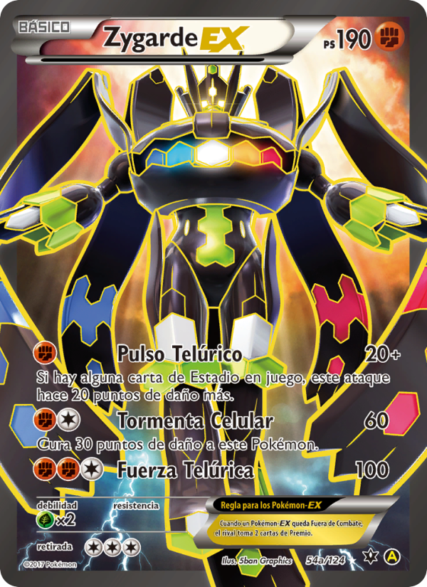 Zygarde EX 54a — Fates Collide (Spanish Pokémon TCG card)