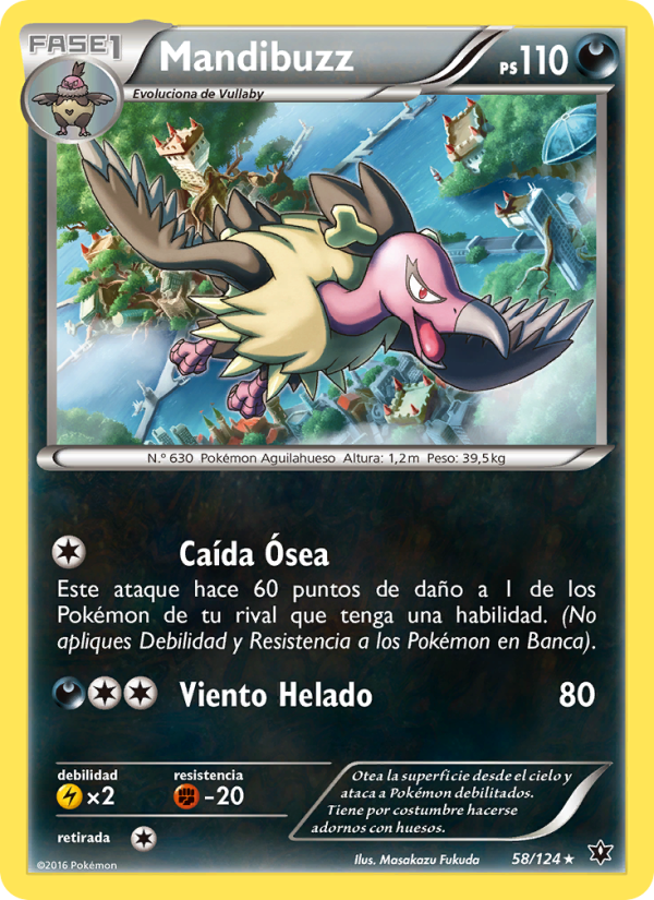 Mandibuzz 58 — Fates Collide (Spanish Pokémon TCG card)