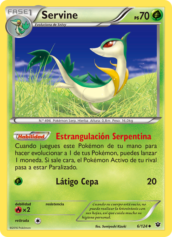 Servine 6 — Fates Collide (Spanish Pokémon TCG card)