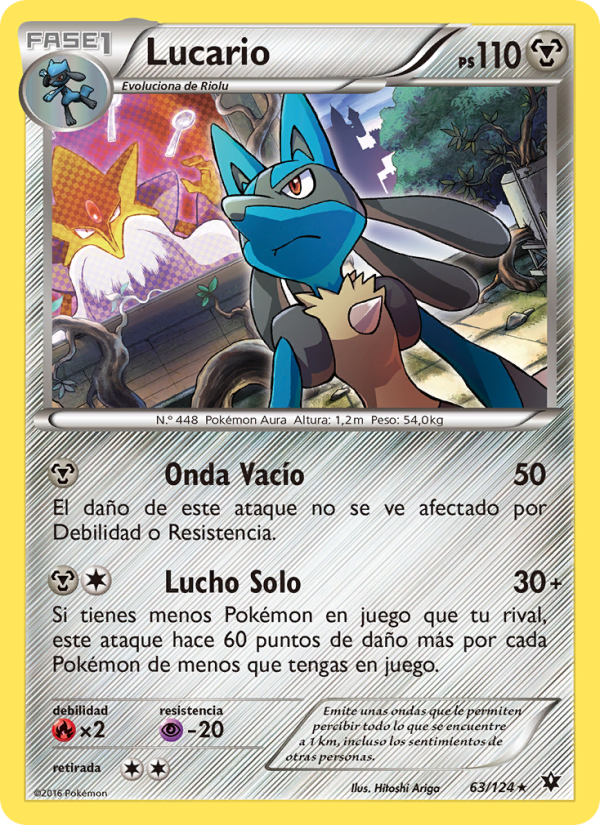 Lucario 63 — Fates Collide (Spanish Pokémon TCG card)