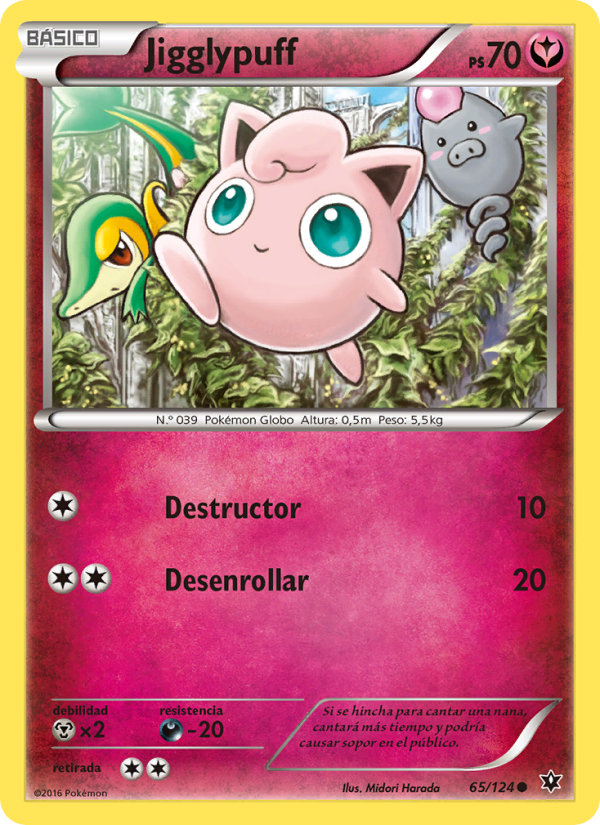 Jigglypuff 65 — Fates Collide (Spanish Pokémon TCG card)