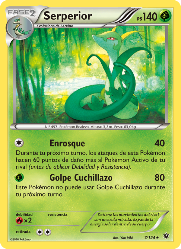 Serperior 7 — Fates Collide (Spanish Pokémon TCG card)