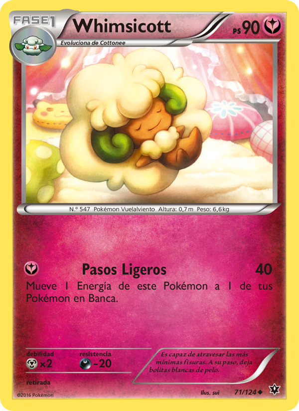 Whimsicott 71 — Fates Collide (Spanish Pokémon TCG card)