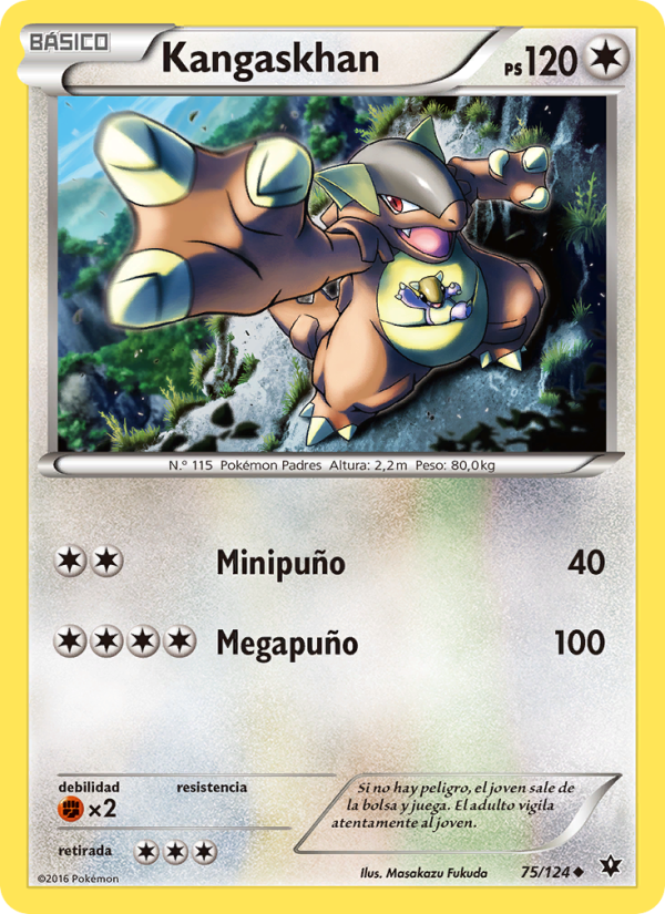 Kangaskhan 75 — Fates Collide (Spanish Pokémon TCG card)