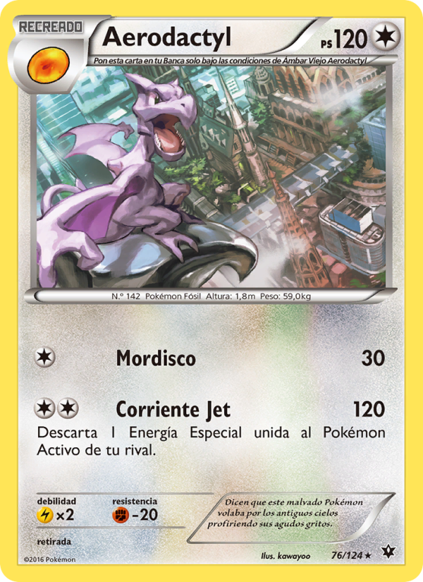 Aerodactyl 76 — Fates Collide (Spanish Pokémon TCG card)