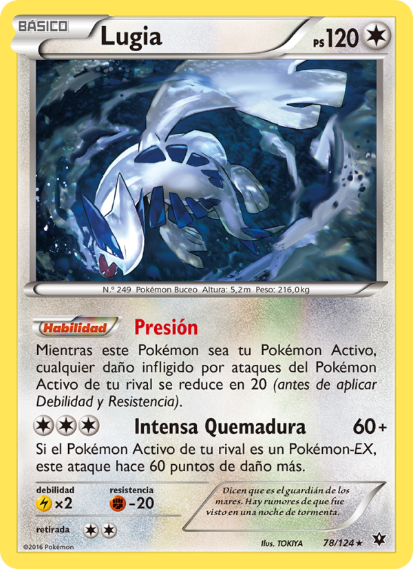 Lugia 78 — Fates Collide (Spanish Pokémon TCG card)