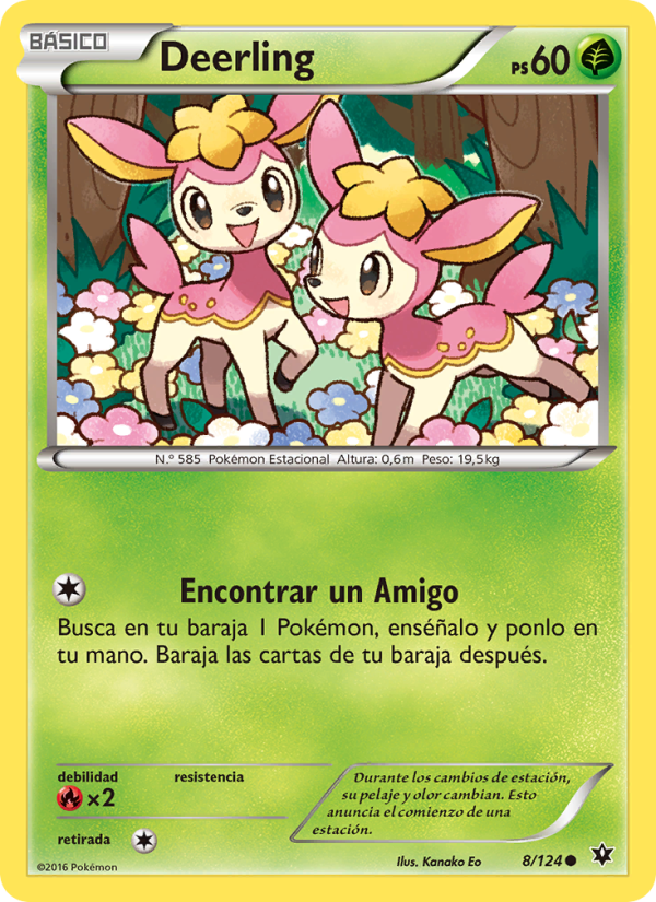 Deerling 8 — Fates Collide (Spanish Pokémon TCG card)
