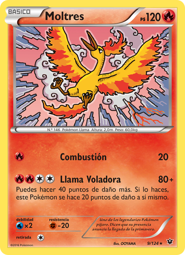 Moltres 9 — Fates Collide (Spanish Pokémon TCG card)