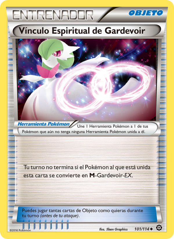 Vínculo Espiritual de Gardevoir 101 — Steam Siege (Spanish Pokémon TCG card)