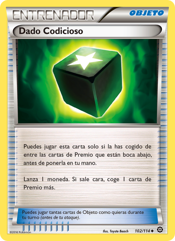 Dado Codicioso 102 — Steam Siege (Spanish Pokémon TCG card)