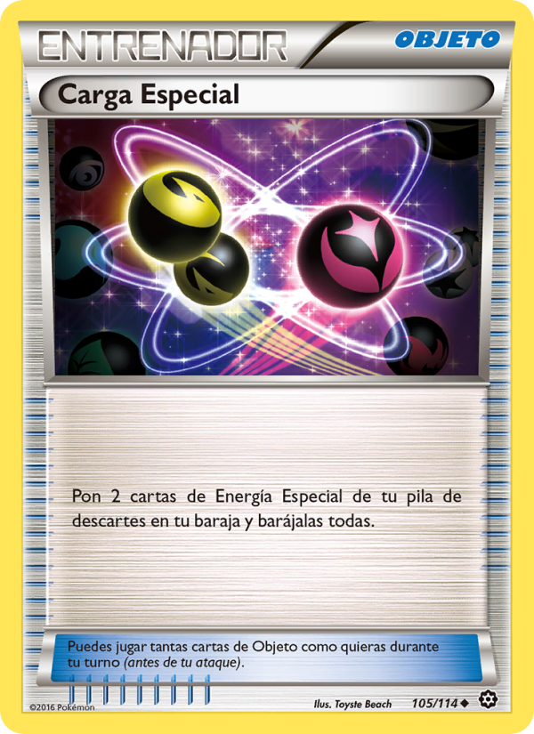 Carga Especial 105 — Steam Siege (Spanish Pokémon TCG card)