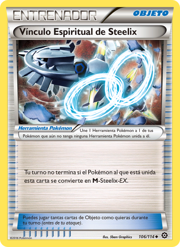 Vínculo Espiritual de Steelix 106 — Steam Siege (Spanish Pokémon TCG card)