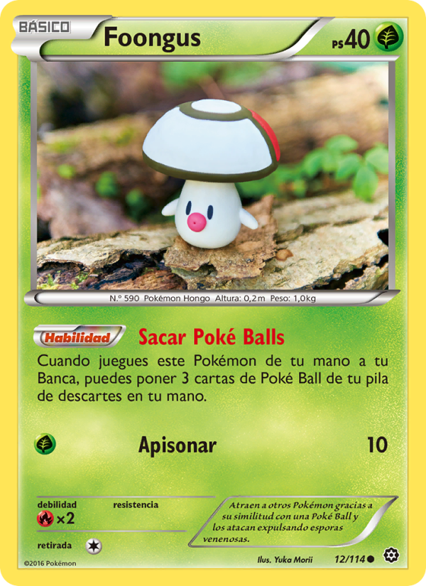 Foongus 12 — Steam Siege (Spanish Pokémon TCG card)