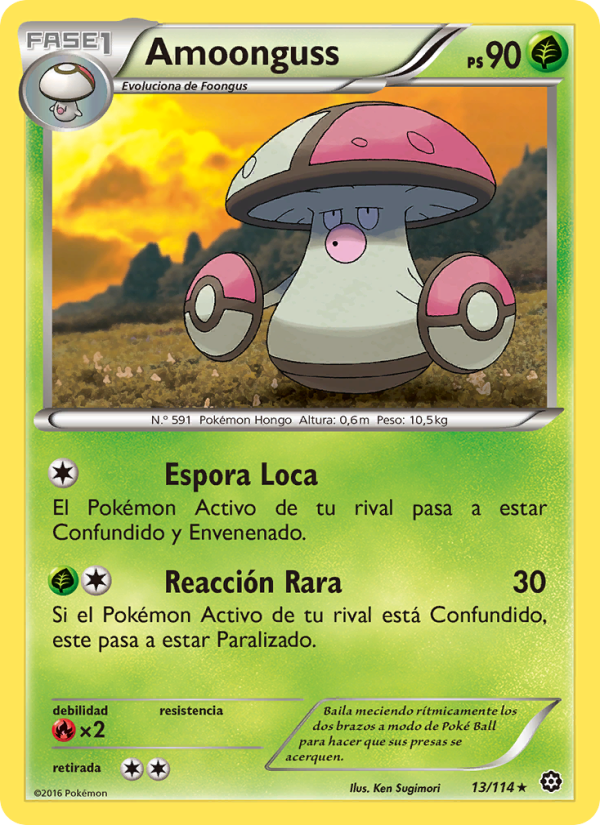 Amoonguss 13 — Steam Siege (Spanish Pokémon TCG card)