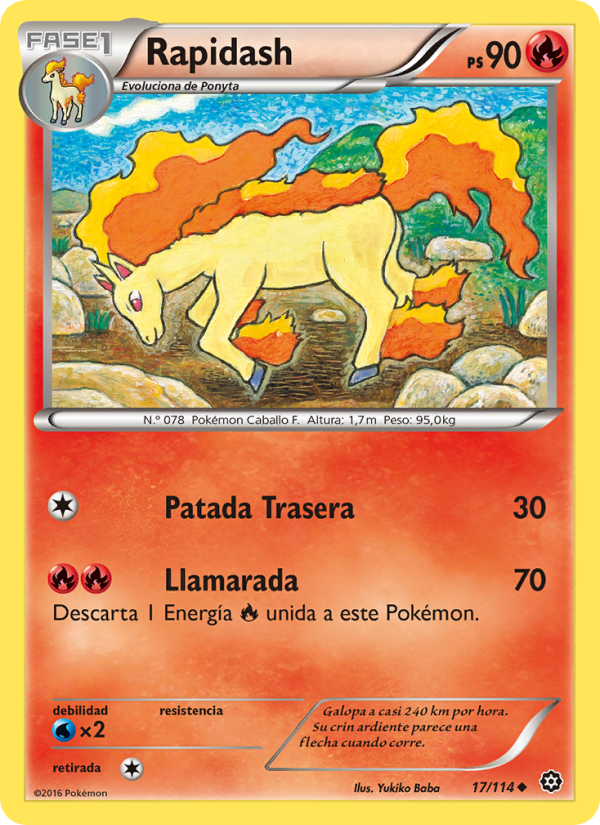 Rapidash 17 — Steam Siege (Spanish Pokémon TCG card)