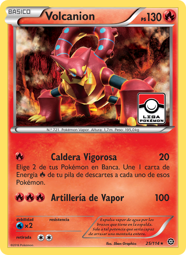 Volcanion 25 — Steam Siege (Spanish Pokémon TCG card)