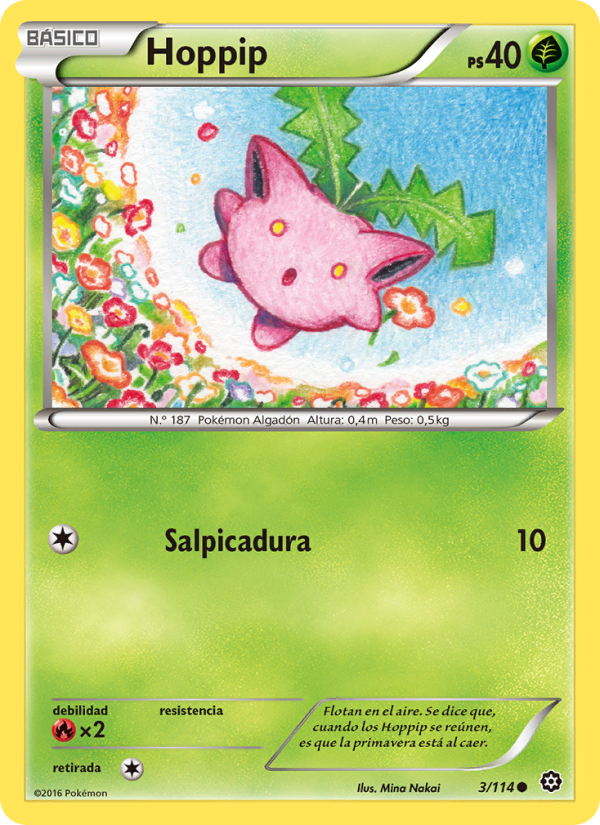 Hoppip 3 — Steam Siege (Spanish Pokémon TCG card)