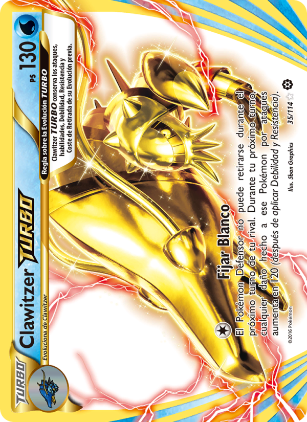 Clawitzer TURBO 35 — Steam Siege (Spanish Pokémon TCG card)