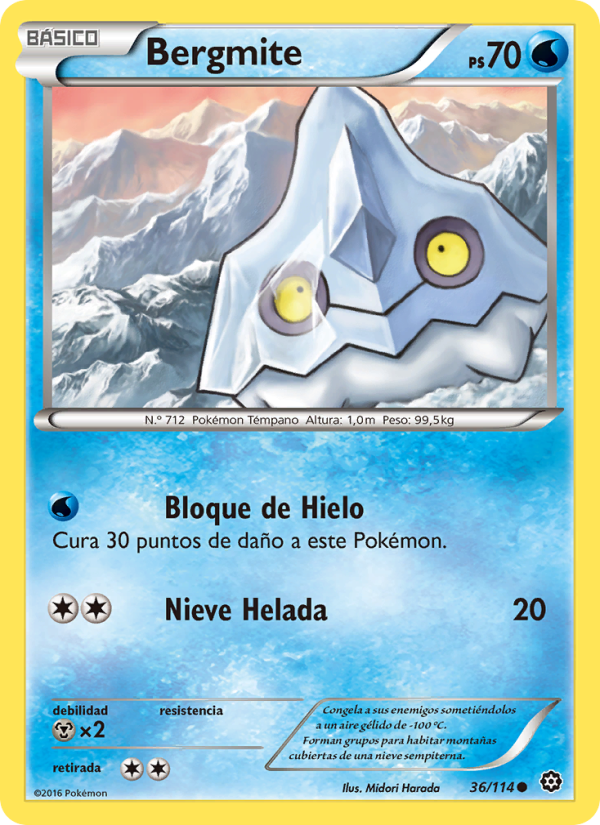 Bergmite 36 — Steam Siege (Spanish Pokémon TCG card)