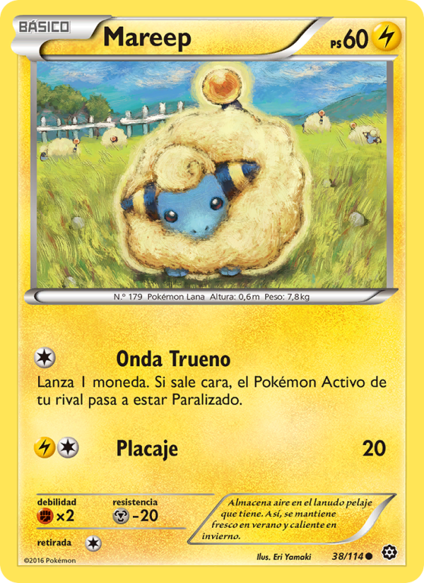 Mareep 38 — Steam Siege (Spanish Pokémon TCG card)