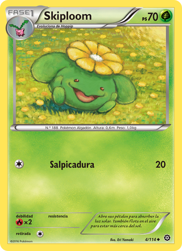 Skiploom 4 — Steam Siege (Spanish Pokémon TCG card)