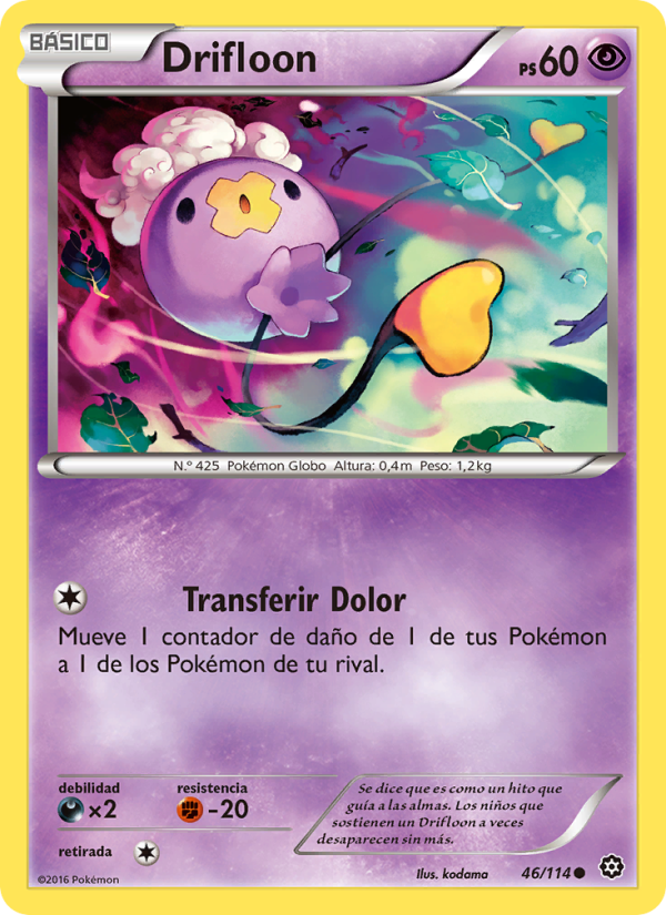 Drifloon 46 — Steam Siege (Spanish Pokémon TCG card)