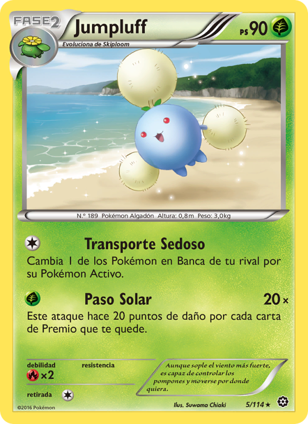 Jumpluff 5 — Steam Siege (Spanish Pokémon TCG card)
