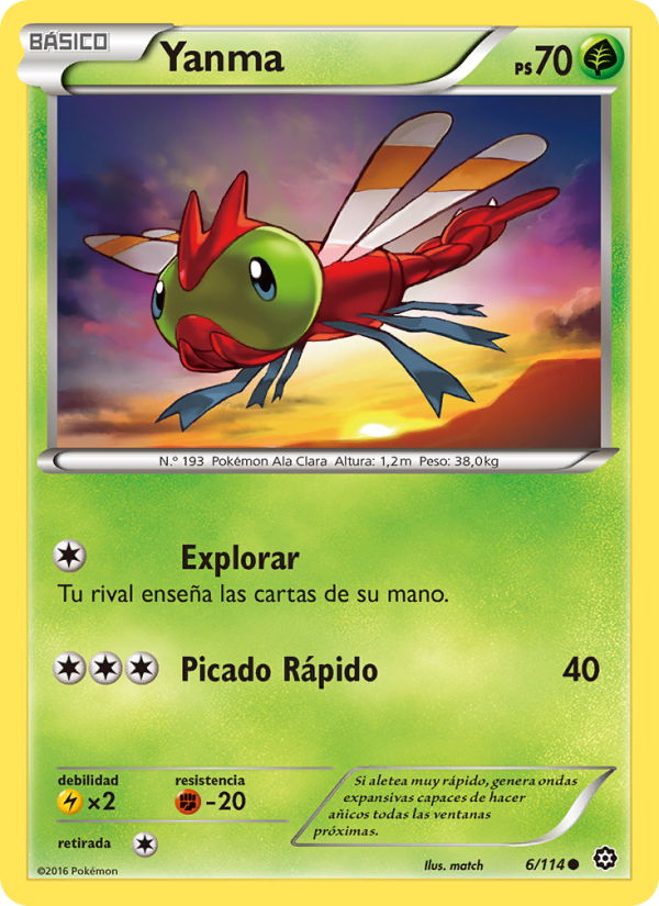 Yanma 6 — Steam Siege (Spanish Pokémon TCG card)