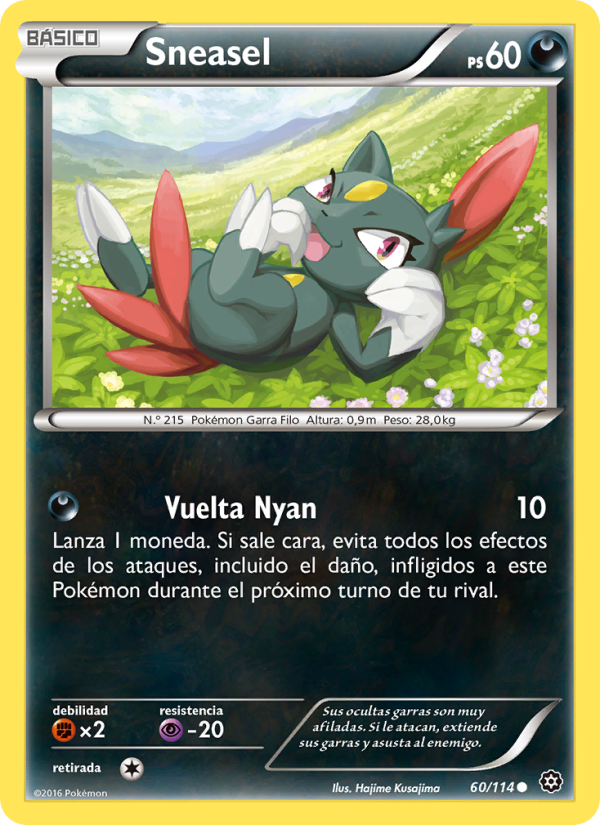 Sneasel 60 — Steam Siege (Spanish Pokémon TCG card)