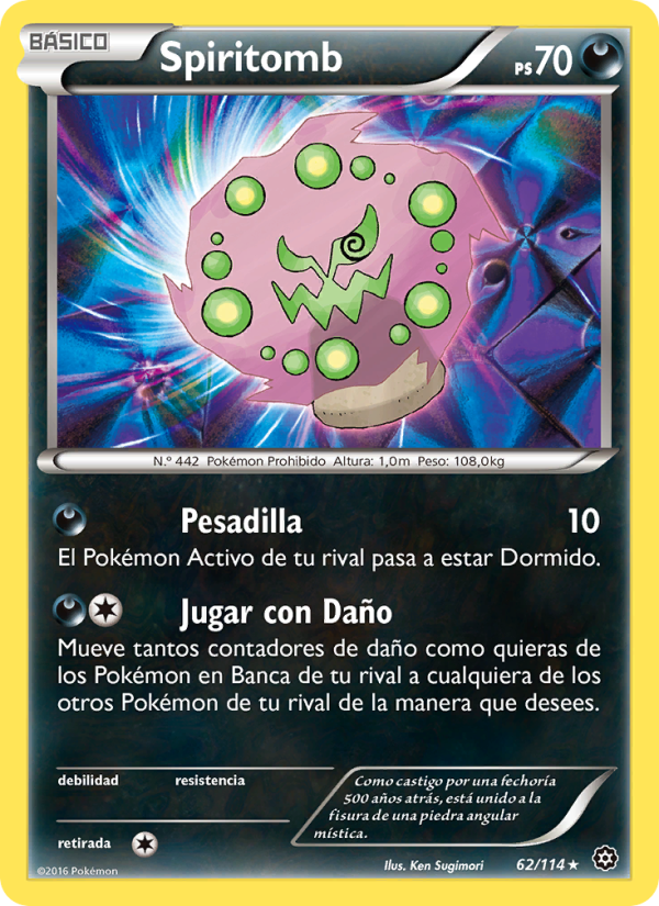 Spiritomb 62 — Steam Siege (Spanish Pokémon TCG card)