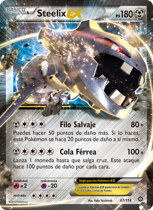 Steelix EX 67 — Steam Siege (Spanish Pokémon TCG card)
