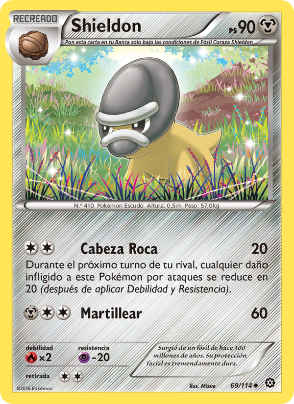 Shieldon 69 — Steam Siege (Spanish Pokémon TCG card)