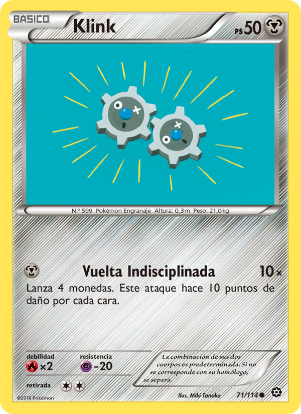 Klink 71 — Steam Siege (Spanish Pokémon TCG card)
