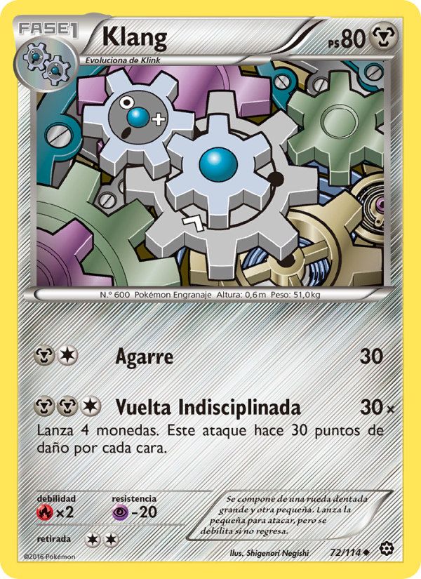 Klang 72 — Steam Siege (Spanish Pokémon TCG card)