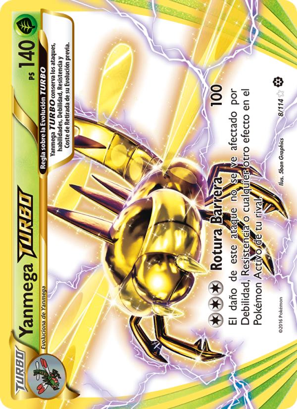 Yanmega TURBO 8 — Steam Siege (Spanish Pokémon TCG card)