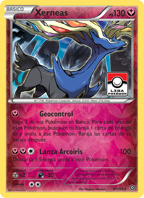 Xerneas 81 — Steam Siege (Spanish Pokémon TCG card)
