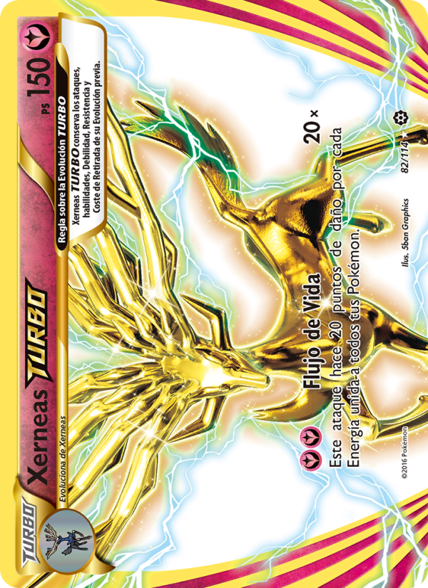 Xerneas TURBO 82 — Steam Siege (Spanish Pokémon TCG card)