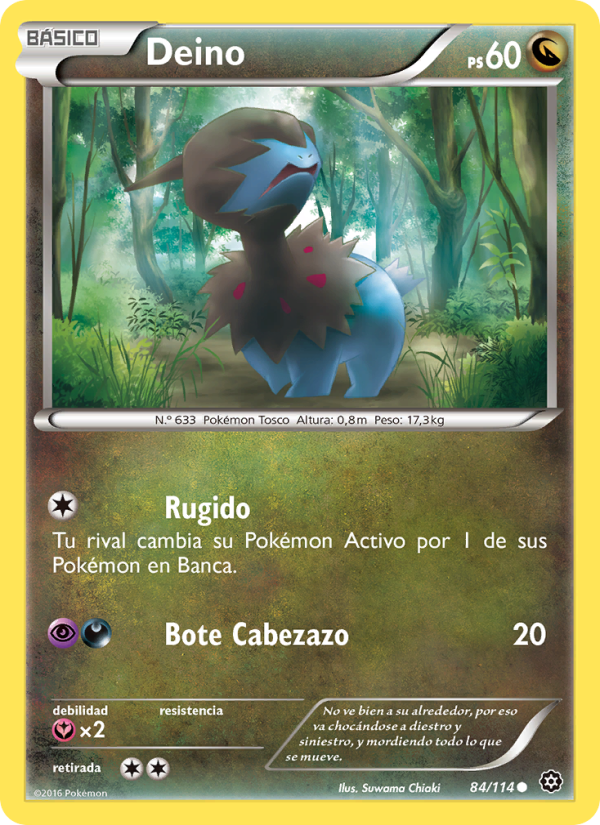 Deino 84 — Steam Siege (Spanish Pokémon TCG card)