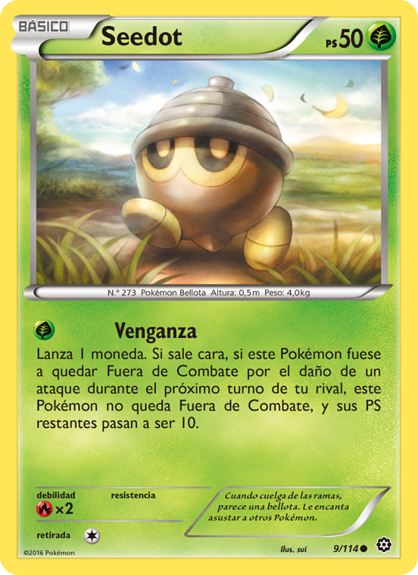Seedot 9 — Steam Siege (Spanish Pokémon TCG card)