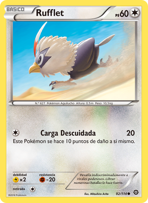 Rufflet 92 — Steam Siege (Spanish Pokémon TCG card)