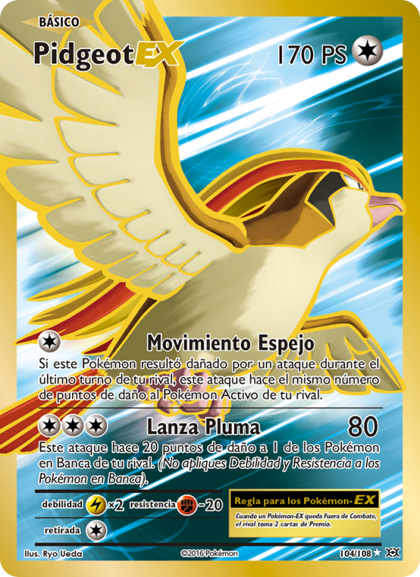 Pidgeot EX 104 — Evolutions (Spanish Pokémon TCG card)