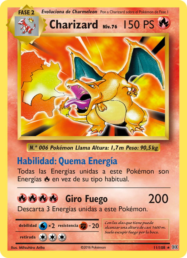 Charizard 11 — Evolutions (Spanish Pokémon TCG card)