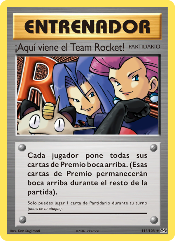¡Aquí viene el Team Rocket! 113 — Evolutions (Spanish Pokémon TCG card)