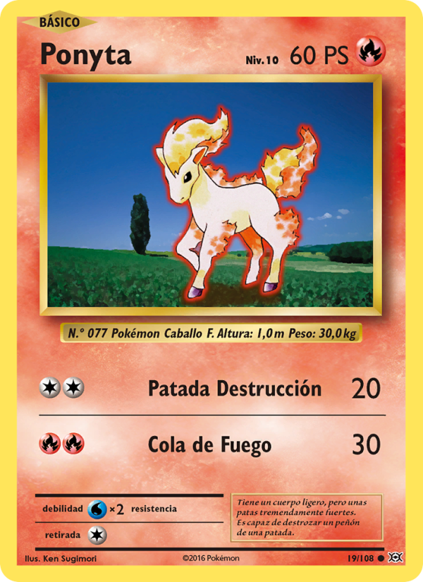 Ponyta 19 — Evolutions (Spanish Pokémon TCG card)