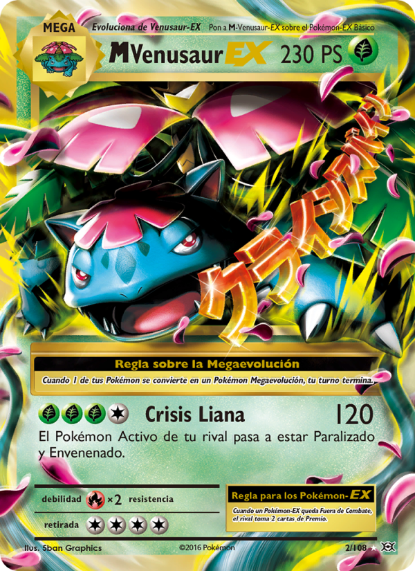 M Venusaur EX 2 — Evolutions (Spanish Pokémon TCG card)