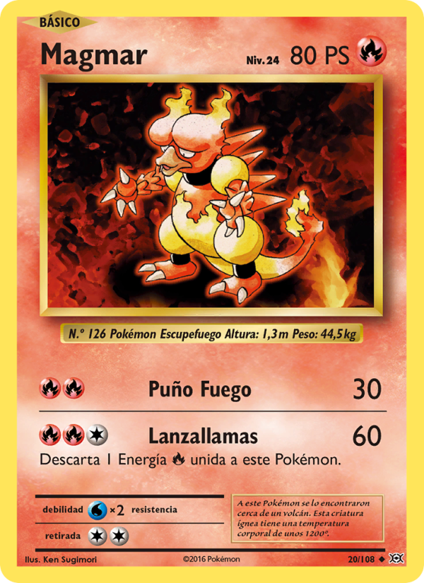 Magmar 20 — Evolutions (Spanish Pokémon TCG card)