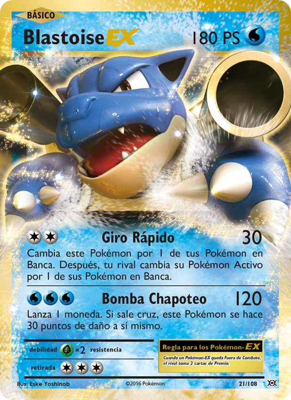Blastoise EX 21 — Evolutions (Spanish Pokémon TCG card)