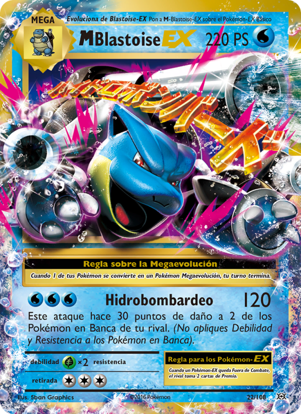 M-Blastoise EX 22 — Evolutions (Spanish Pokémon TCG card)