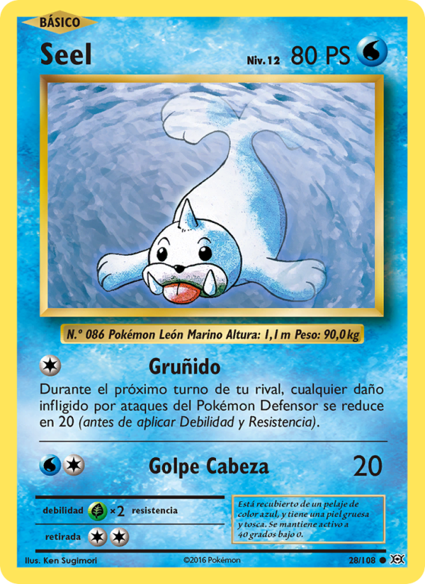 Seel 28 — Evolutions (Spanish Pokémon TCG card)