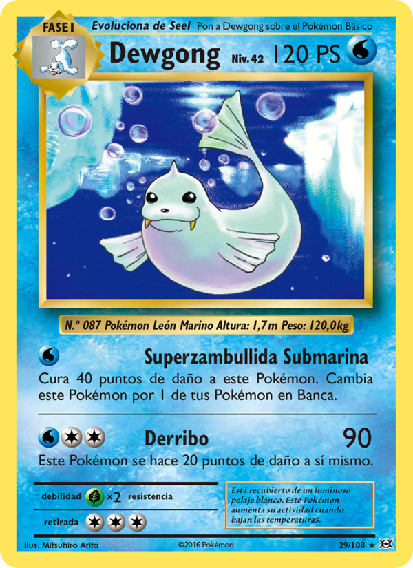 Dewgong 29 — Evolutions (Spanish Pokémon TCG card)